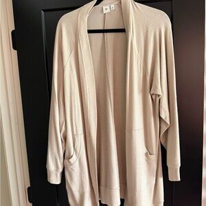 BP Soft Cream Open-Front Cardigan